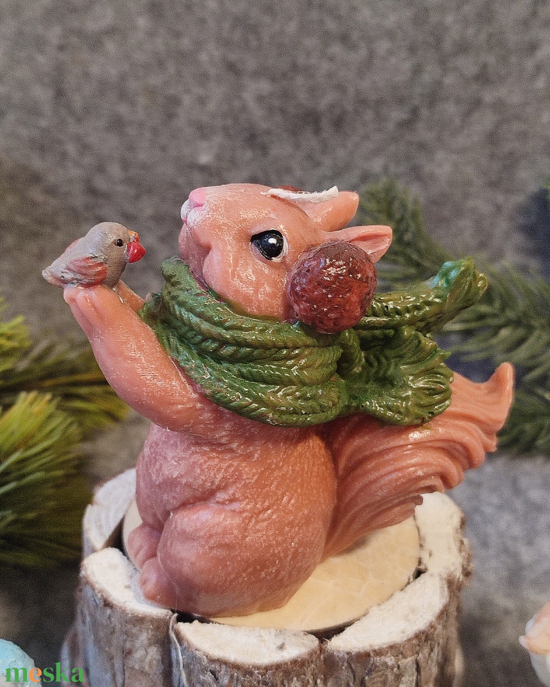 Kézműves gyertya,  téli mókus  - otthon & életmód - gyertya, illat, aroma - gyertya - Meska.hu