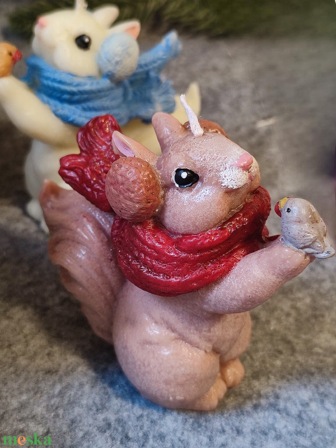 Kézműves gyertya,  téli mókus  - otthon & életmód - gyertya, illat, aroma - gyertya - Meska.hu