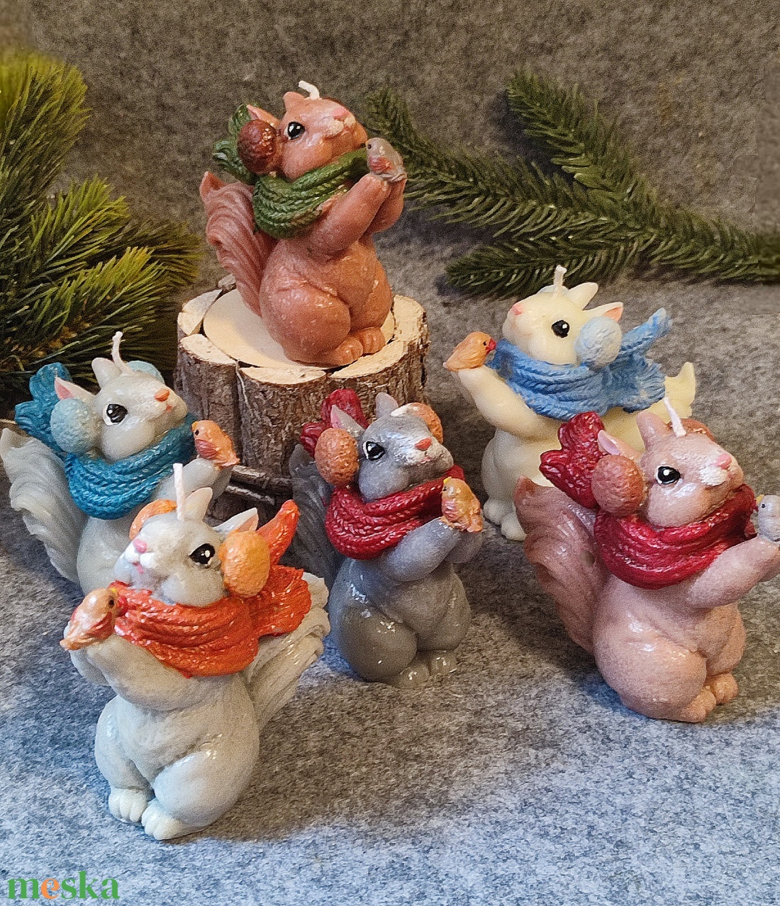 Kézműves gyertya,  téli mókus  - otthon & életmód - gyertya, illat, aroma - gyertya - Meska.hu