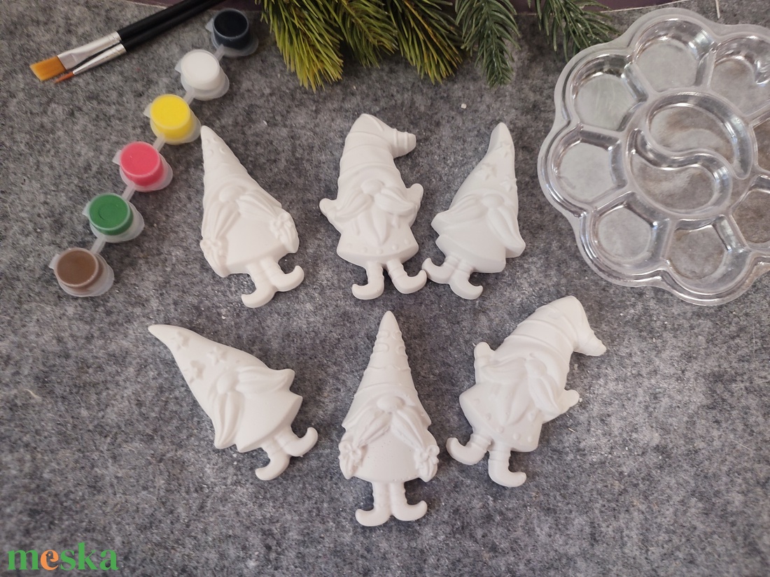 Festhető gipszfigurák szett, Manó  - diy (csináld magad) - egységcsomag - Meska.hu