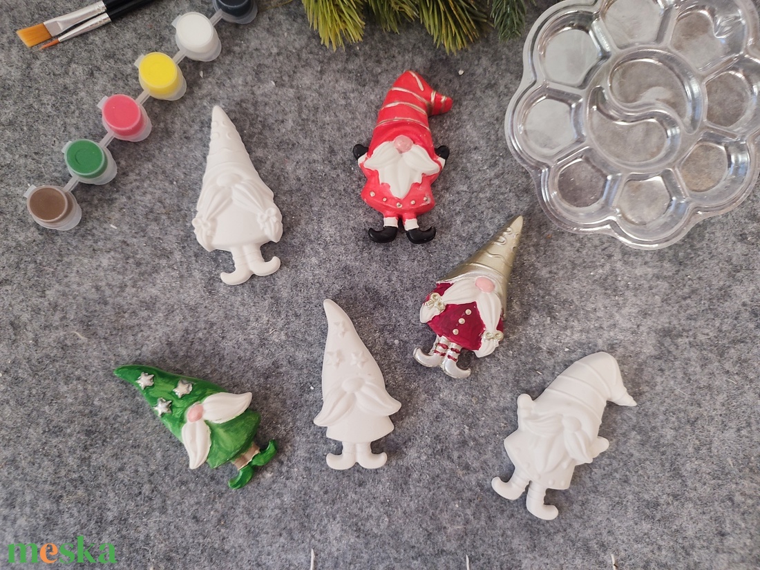 Festhető gipszfigurák szett, Manó  - diy (csináld magad) - egységcsomag - Meska.hu