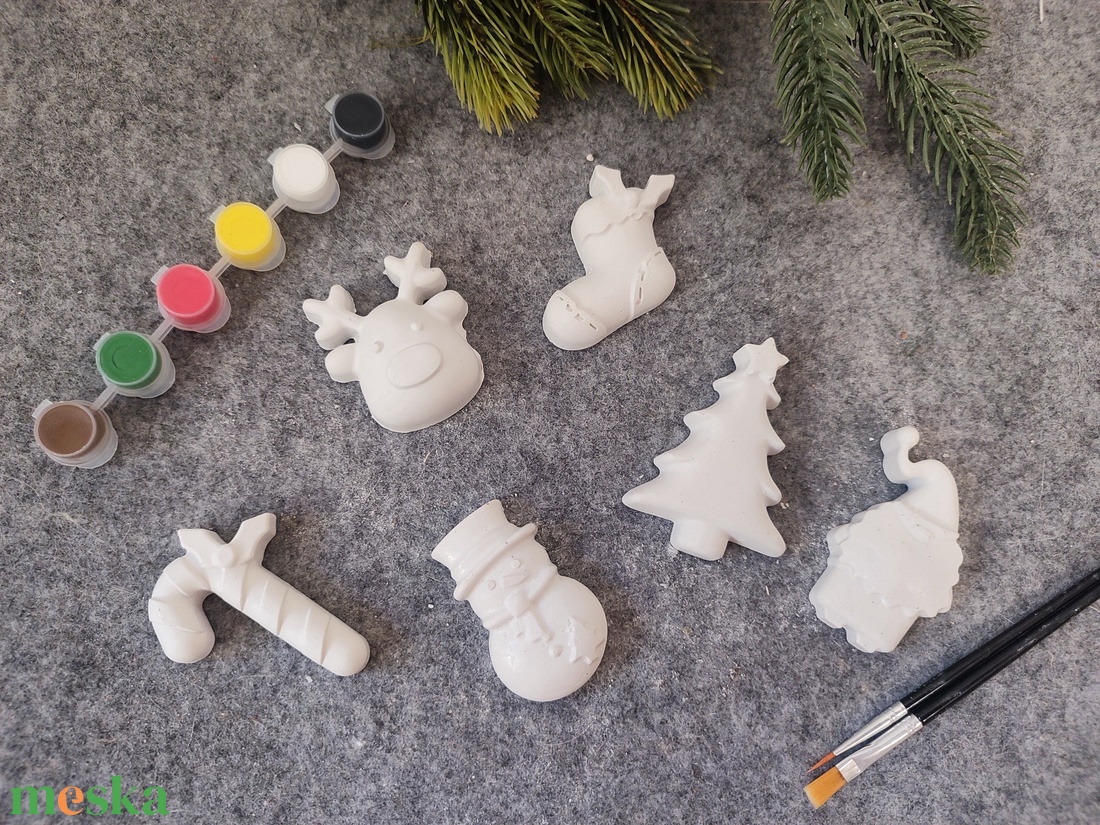 Festhető gipszfigurák szett, Karácsonyi vegyes - diy (csináld magad) - egységcsomag - Meska.hu