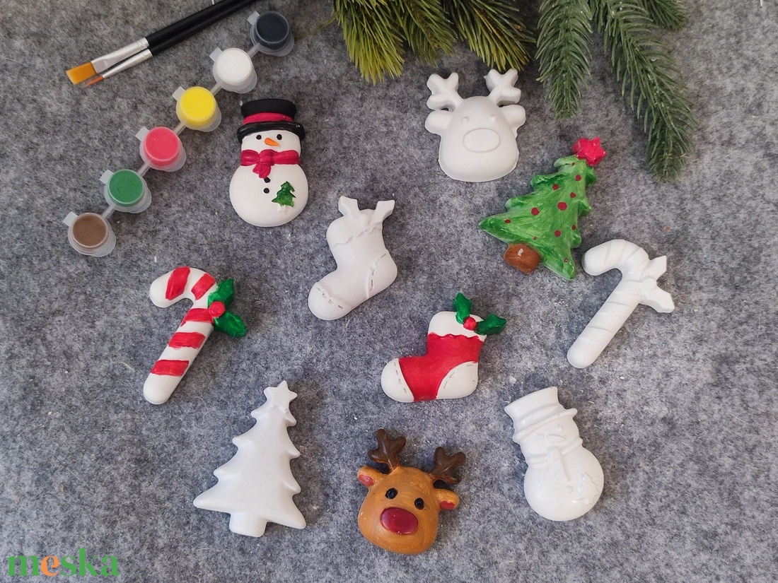 Festhető gipszfigurák szett, Karácsonyi vegyes - diy (csináld magad) - egységcsomag - Meska.hu