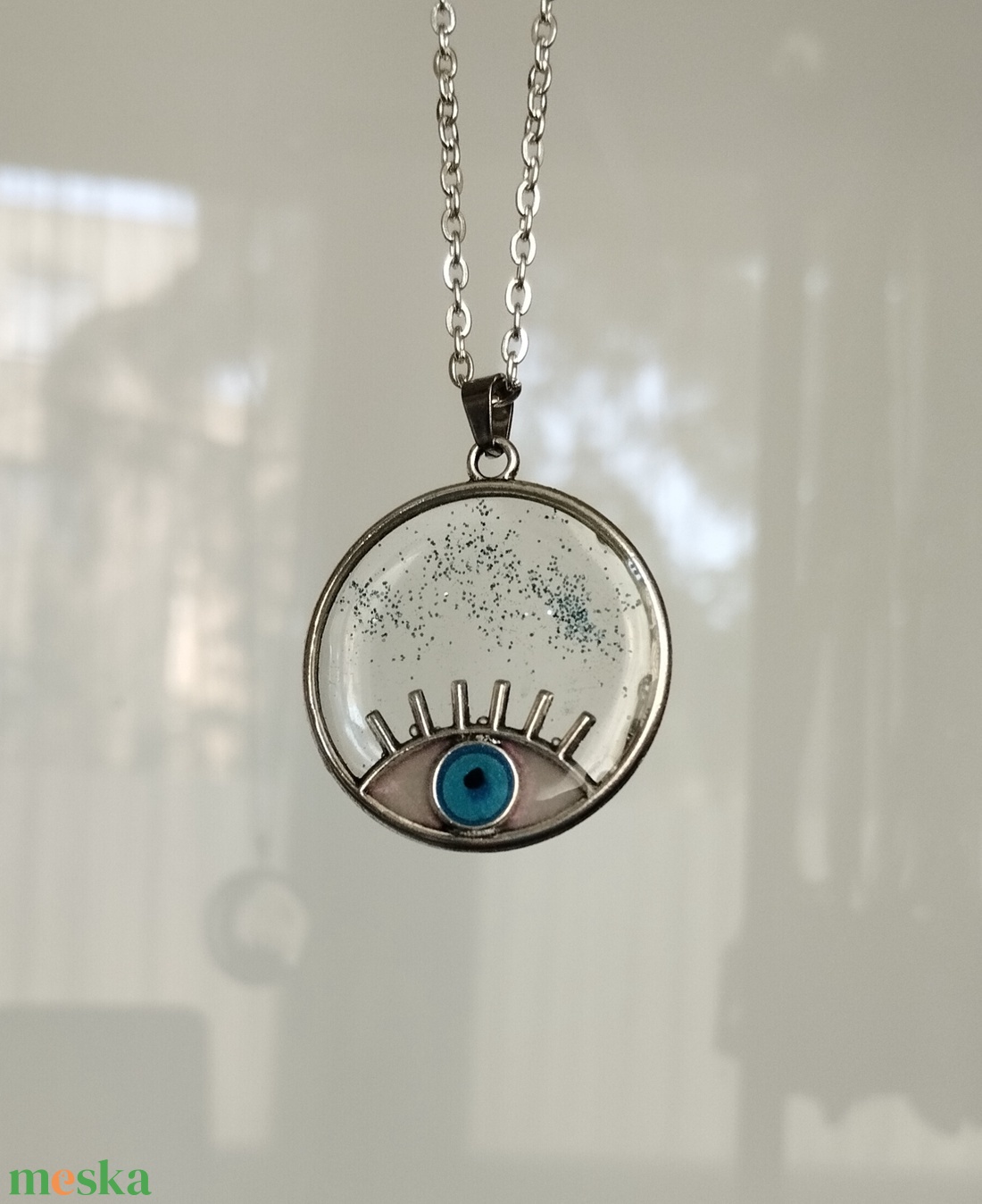 Kék szem nyaklánc - ékszer - nyaklánc - medál - Meska.hu