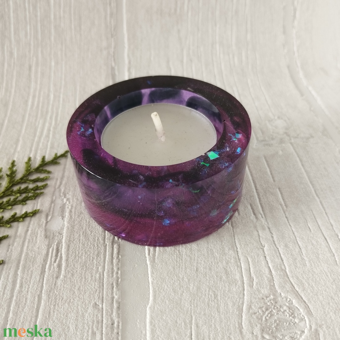 Lila mécsestartó - otthon & életmód - gyertya, illat, aroma - mécses és mécsestartó - Meska.hu