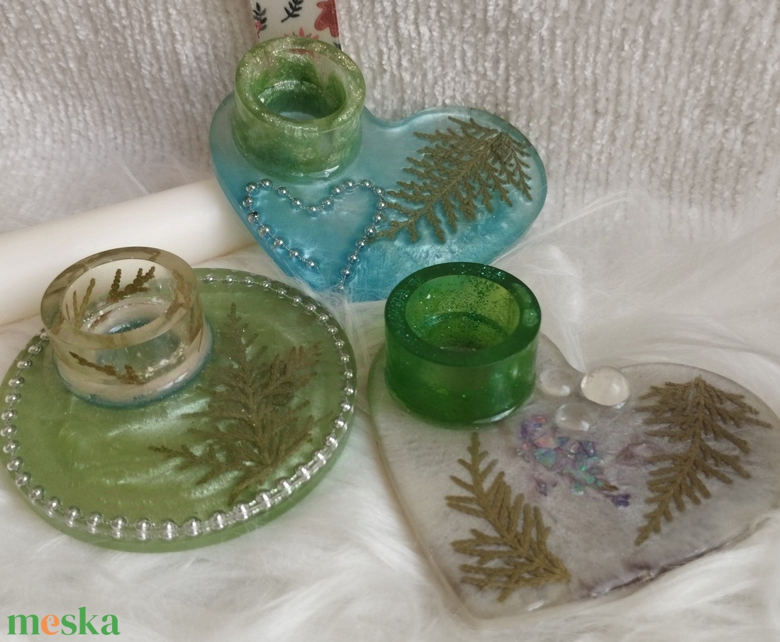 Tujás-gyöngyös gyertyatartó két féle - otthon & életmód - gyertya, illat, aroma - gyertyatartó - Meska.hu