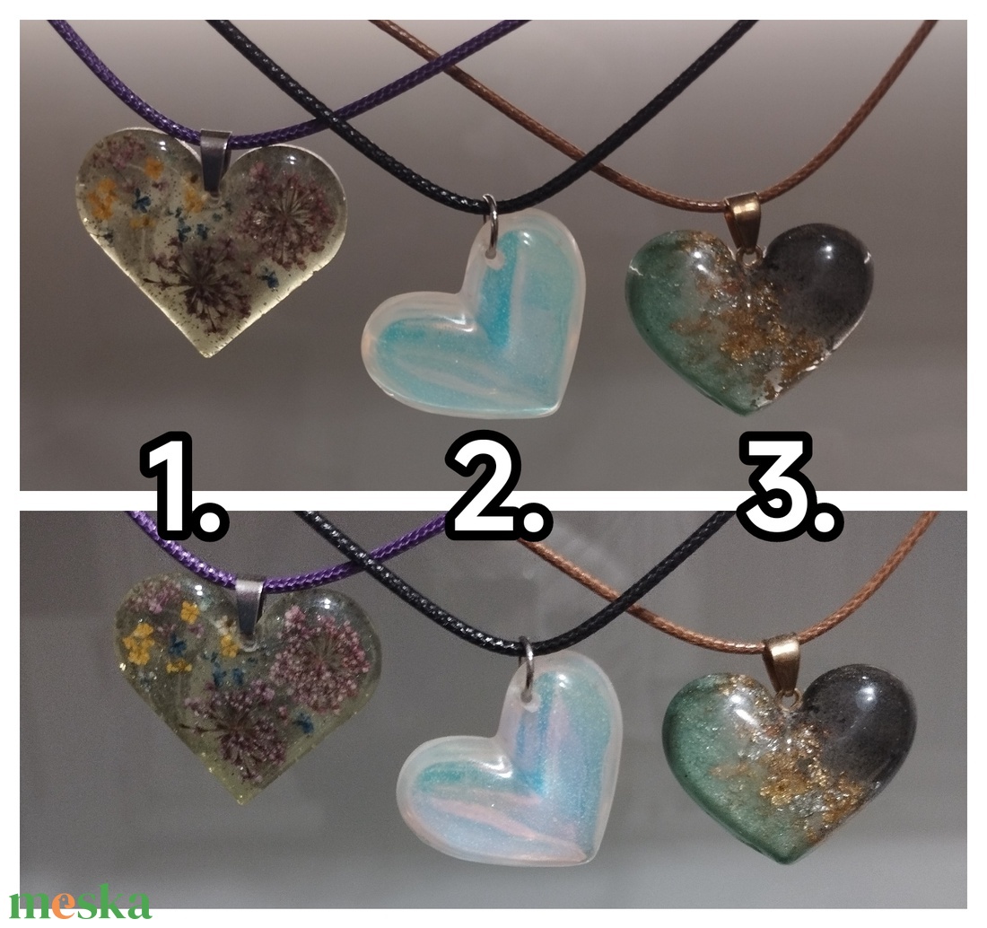 Szívem nyaklánc több színben - ékszer - nyaklánc - medálos nyaklánc - Meska.hu