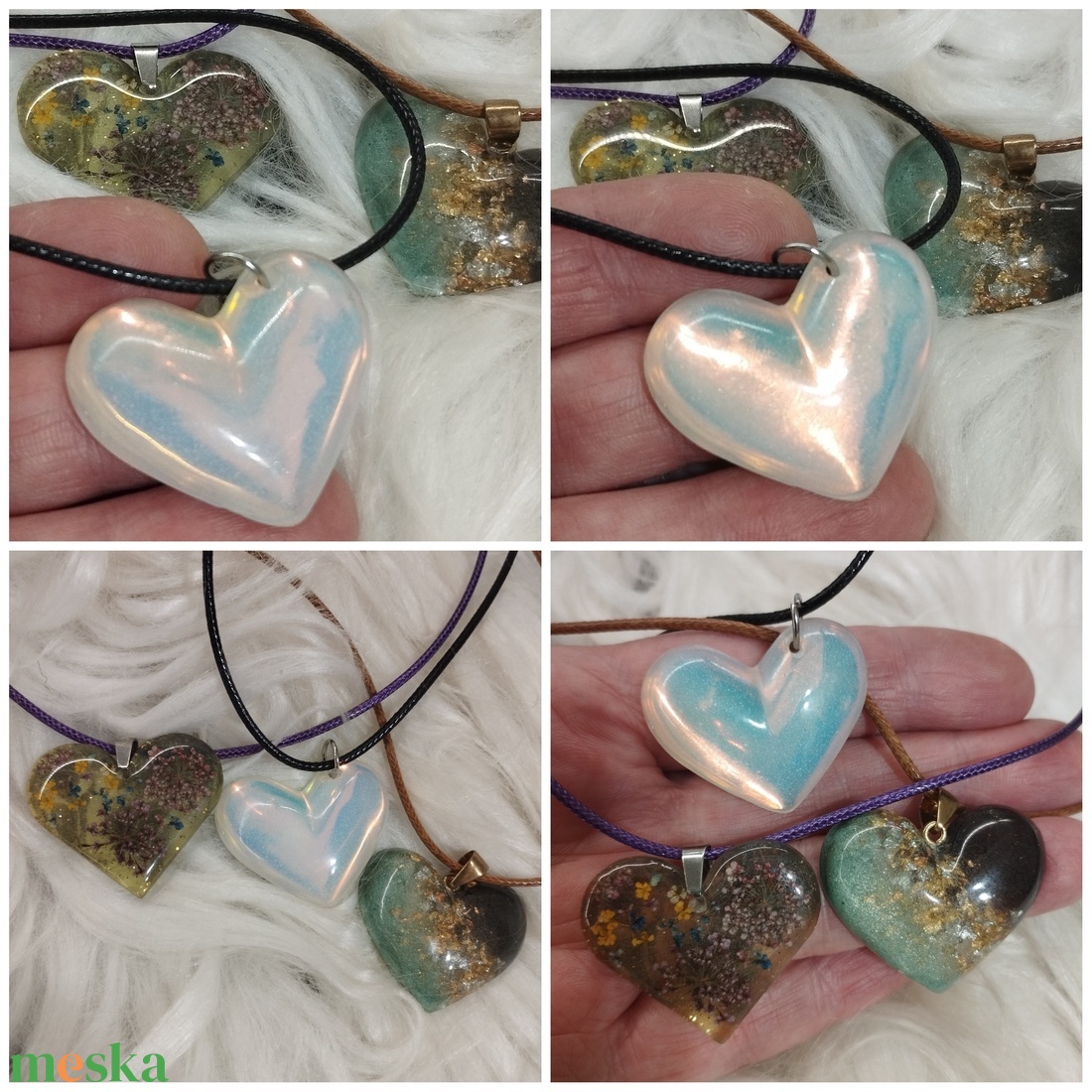 Szívem nyaklánc több színben - ékszer - nyaklánc - medálos nyaklánc - Meska.hu