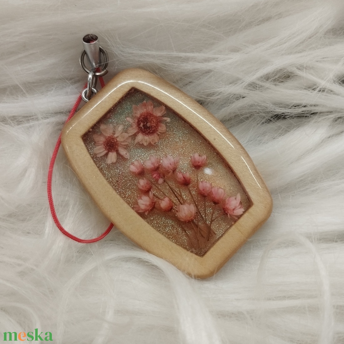 Virág keretben kulcstartó - táska & tok - kulcstartó & táskadísz - kulcstartó - Meska.hu