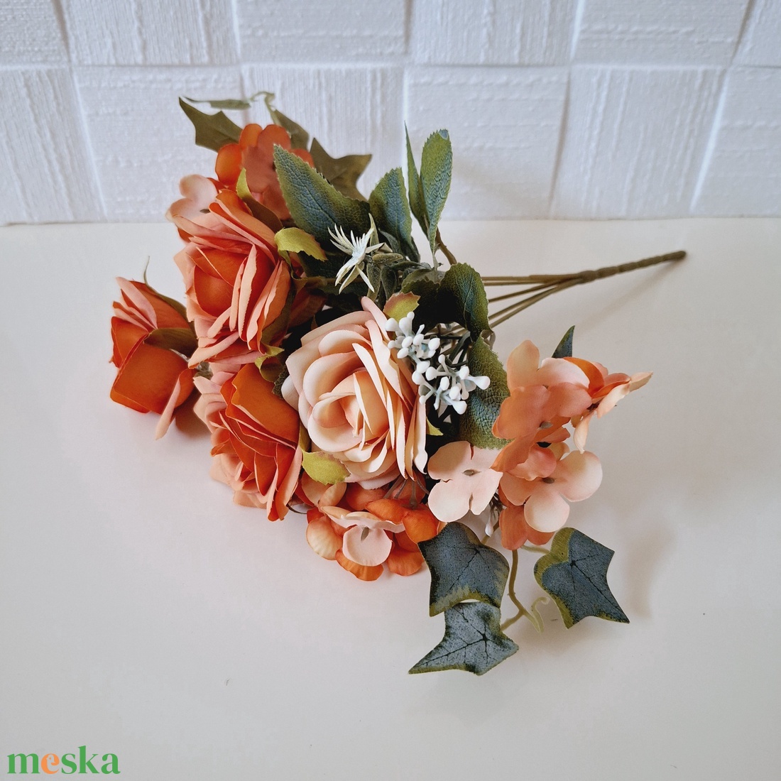 Dekor rózsa csokor-barack - kellékek & szerszámok - dekorációs kellékek - egyéb kellékek - Meska.hu