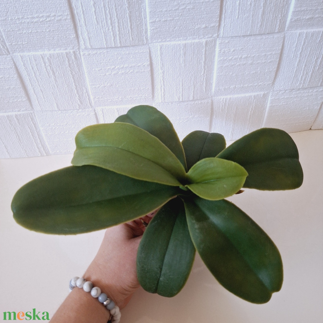 Élethű,gumis orchidea levél III. - kellékek & szerszámok - dekorációs kellékek - egyéb kellékek - Meska.hu