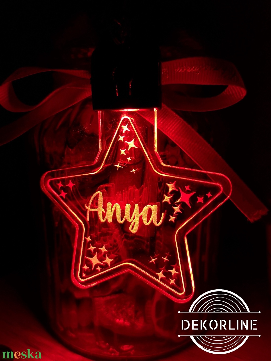 Világítós plexi karácsonyfa dísz - csillag alakú - karácsony - karácsonyi lakásdekoráció - karácsonyfadíszek - Meska.hu