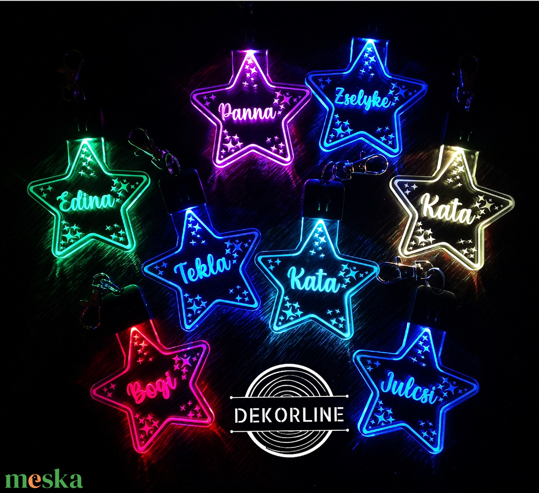 Világítós plexi karácsonyfa dísz - csillag alakú - karácsony - karácsonyi lakásdekoráció - karácsonyfadíszek - Meska.hu