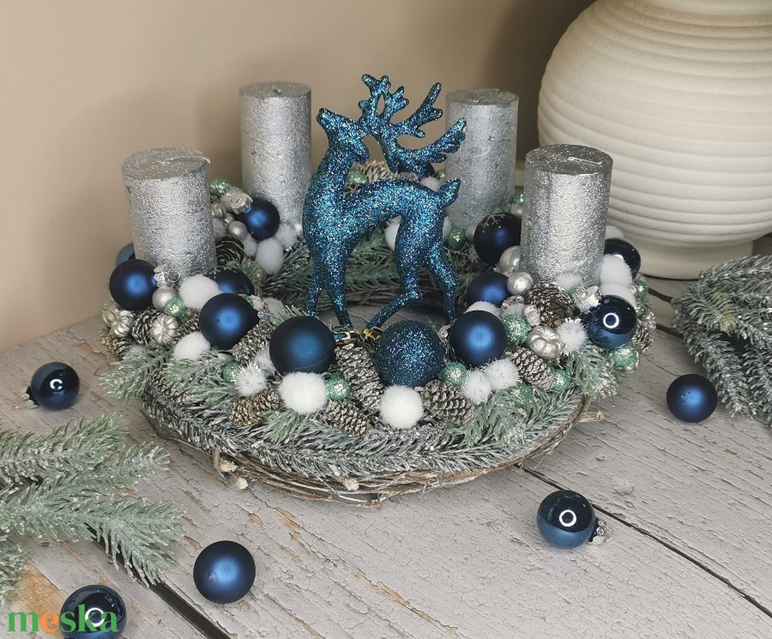 Szarvasos adventi koszorú - karácsony - adventi díszek - adventi koszorú - Meska.hu