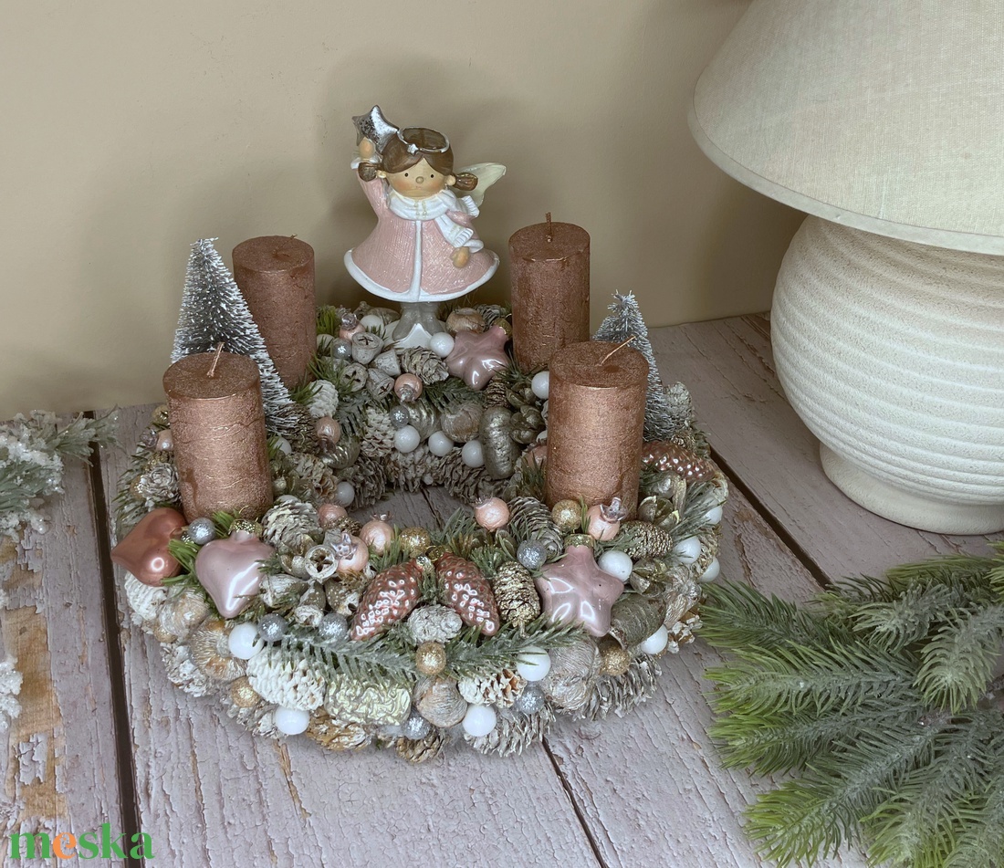 Angyalkás púder adventi - karácsony - adventi díszek - adventi koszorú - Meska.hu