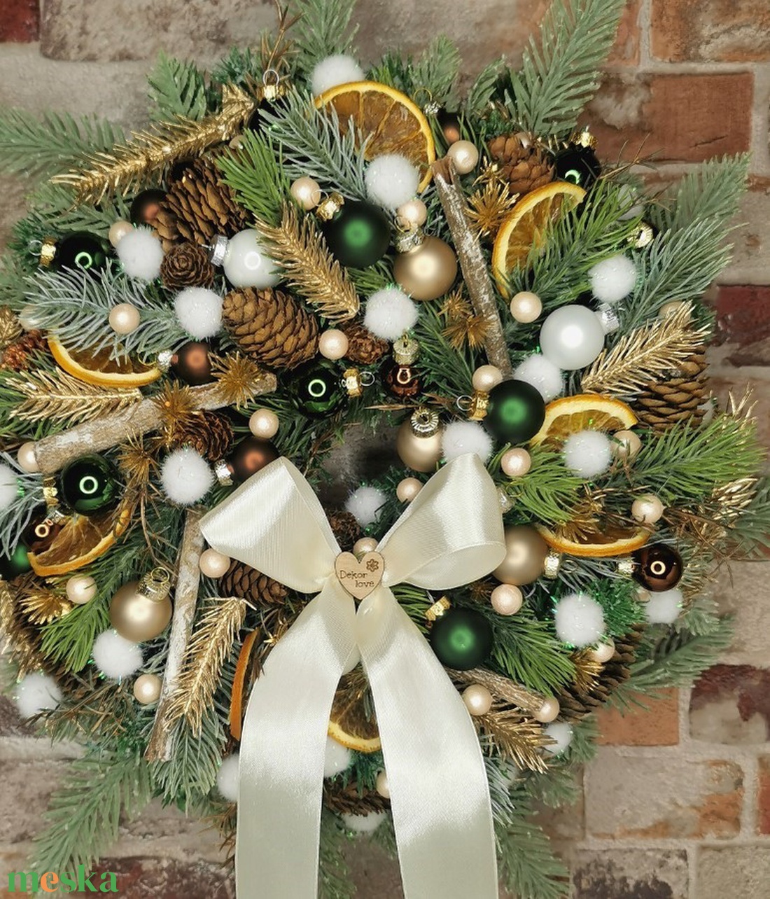 Karácsonyi klasszikus kopogtató - karácsony - adventi díszek - adventi ajtódísz - Meska.hu