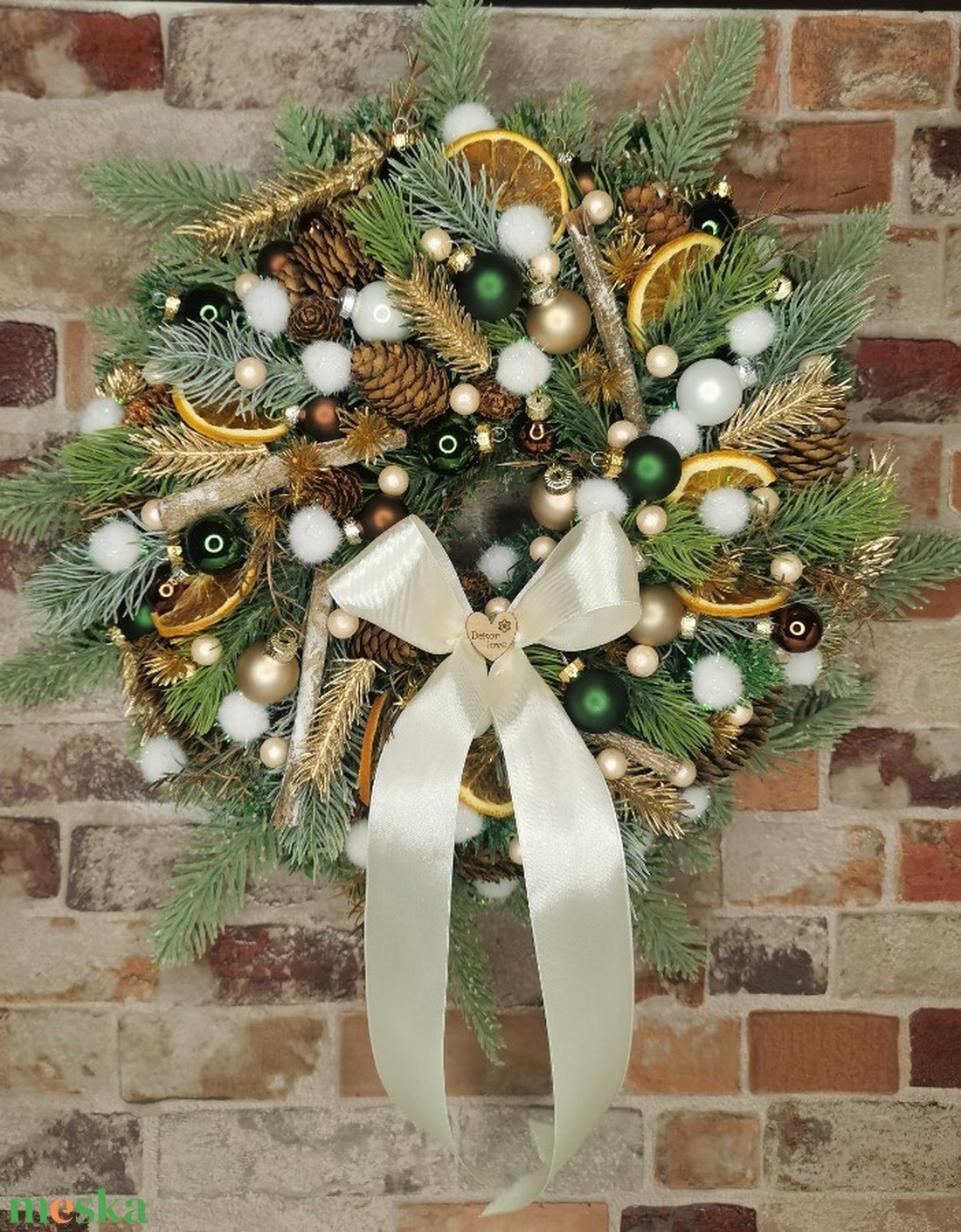 Karácsonyi klasszikus kopogtató - karácsony - adventi díszek - adventi ajtódísz - Meska.hu