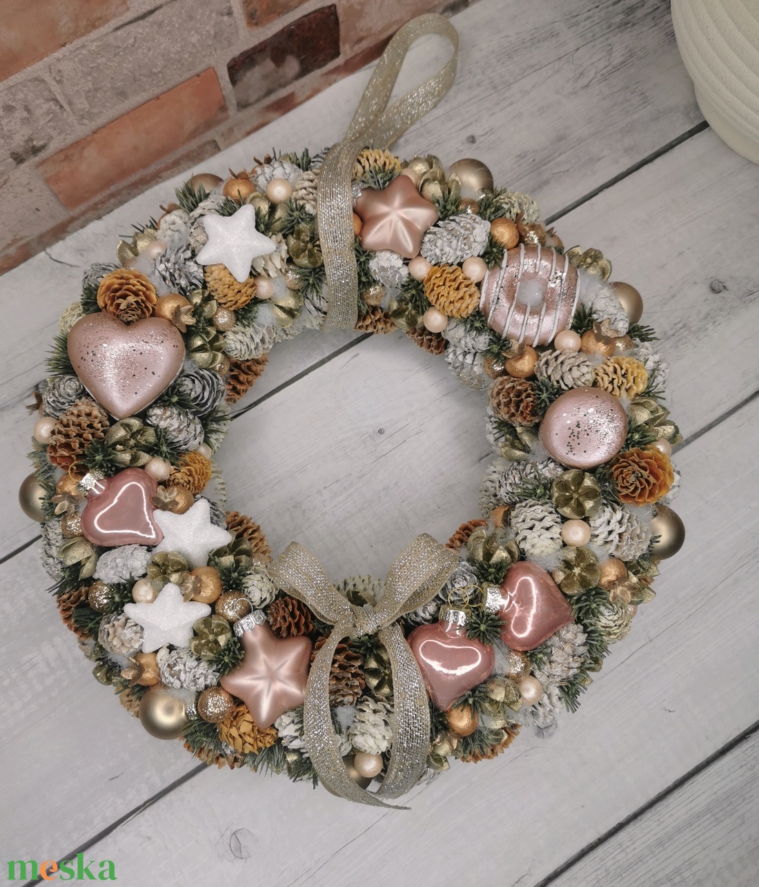 Ünnepi kopogtató - karácsony - adventi díszek - adventi ajtódísz - Meska.hu