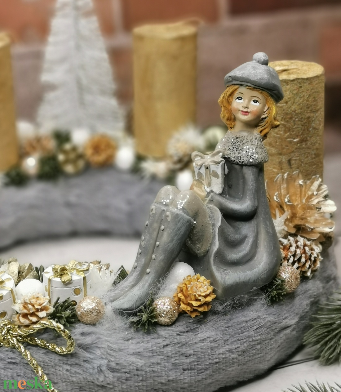 Elegáns adventi koszorú - karácsony - adventi díszek - adventi asztaldísz - Meska.hu