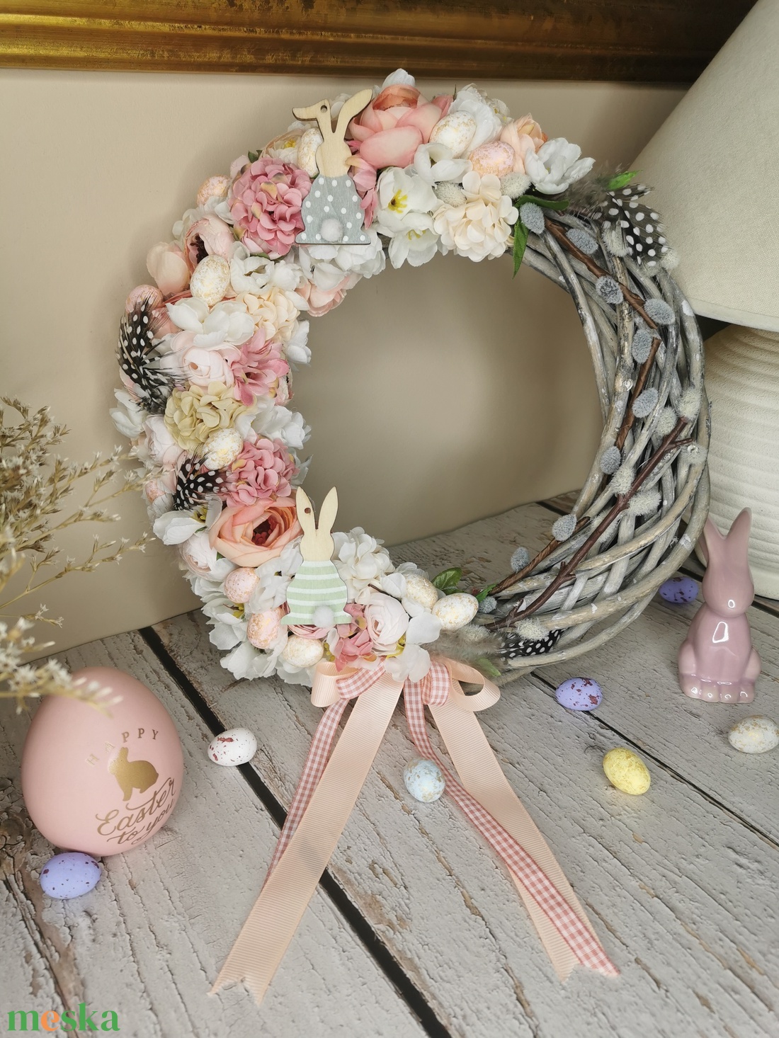 Húsvétváró kopogtató - otthon & életmód - dekoráció - ajtó- és ablak dekoráció - ajtódísz & kopogtató - Meska.hu