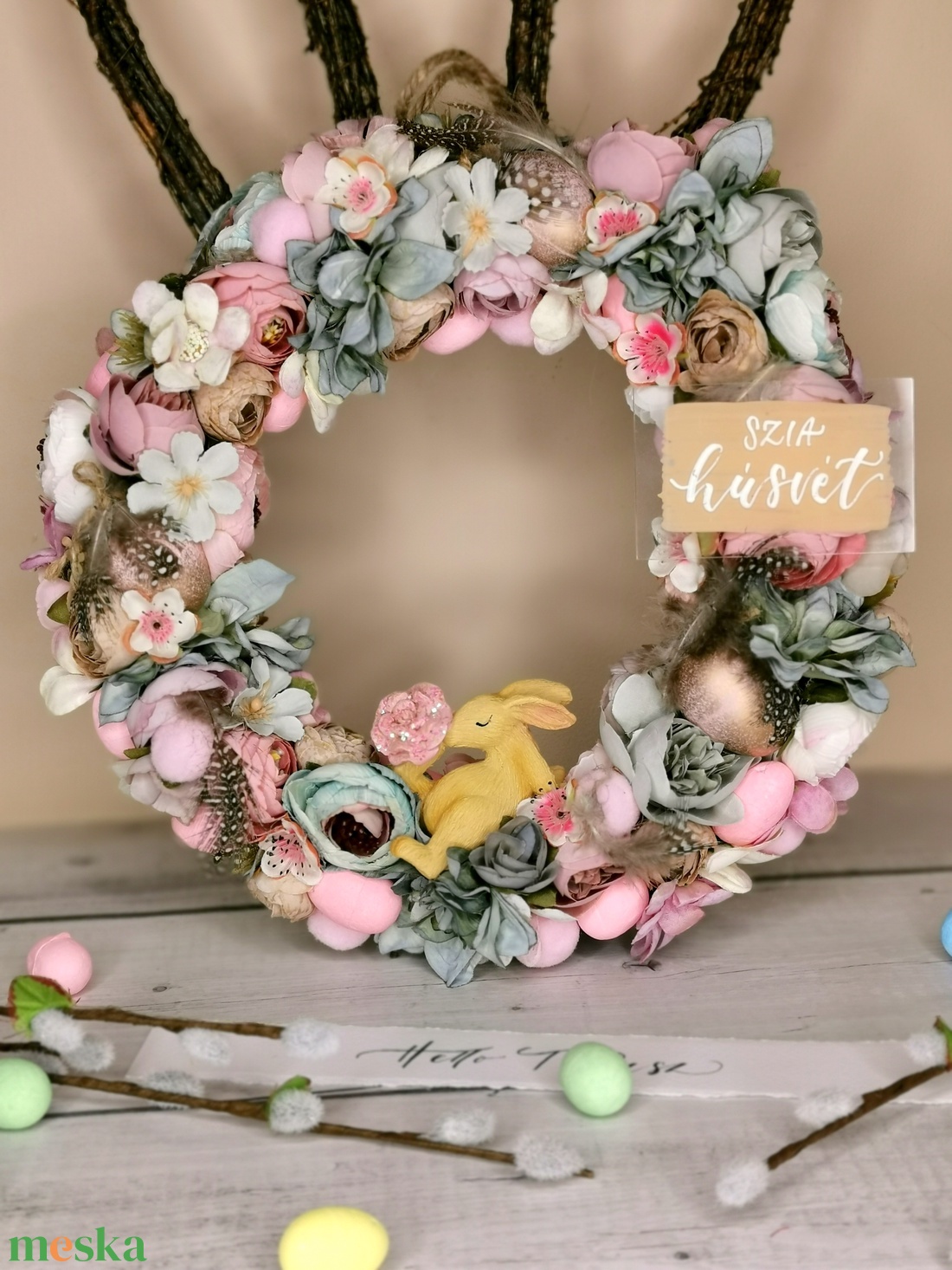 Nyuszi kopogtató - otthon & életmód - dekoráció - ajtó- és ablak dekoráció - ajtódísz & kopogtató - Meska.hu