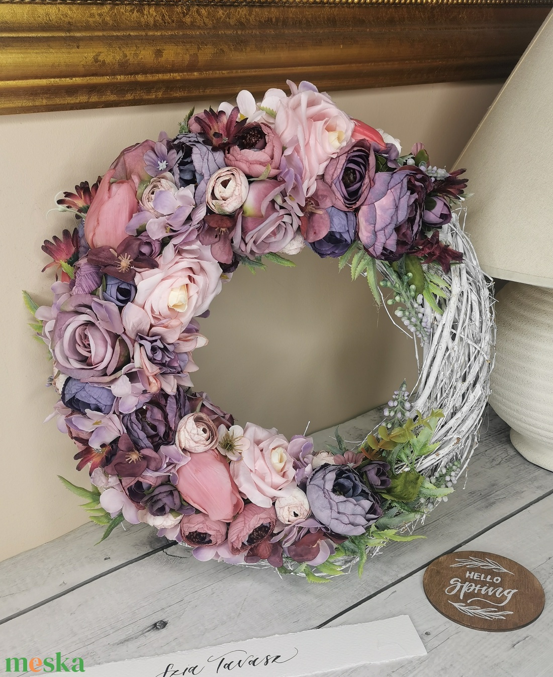 Lilás vessző kopogtató - otthon & életmód - dekoráció - ajtó- és ablak dekoráció - ajtódísz & kopogtató - Meska.hu