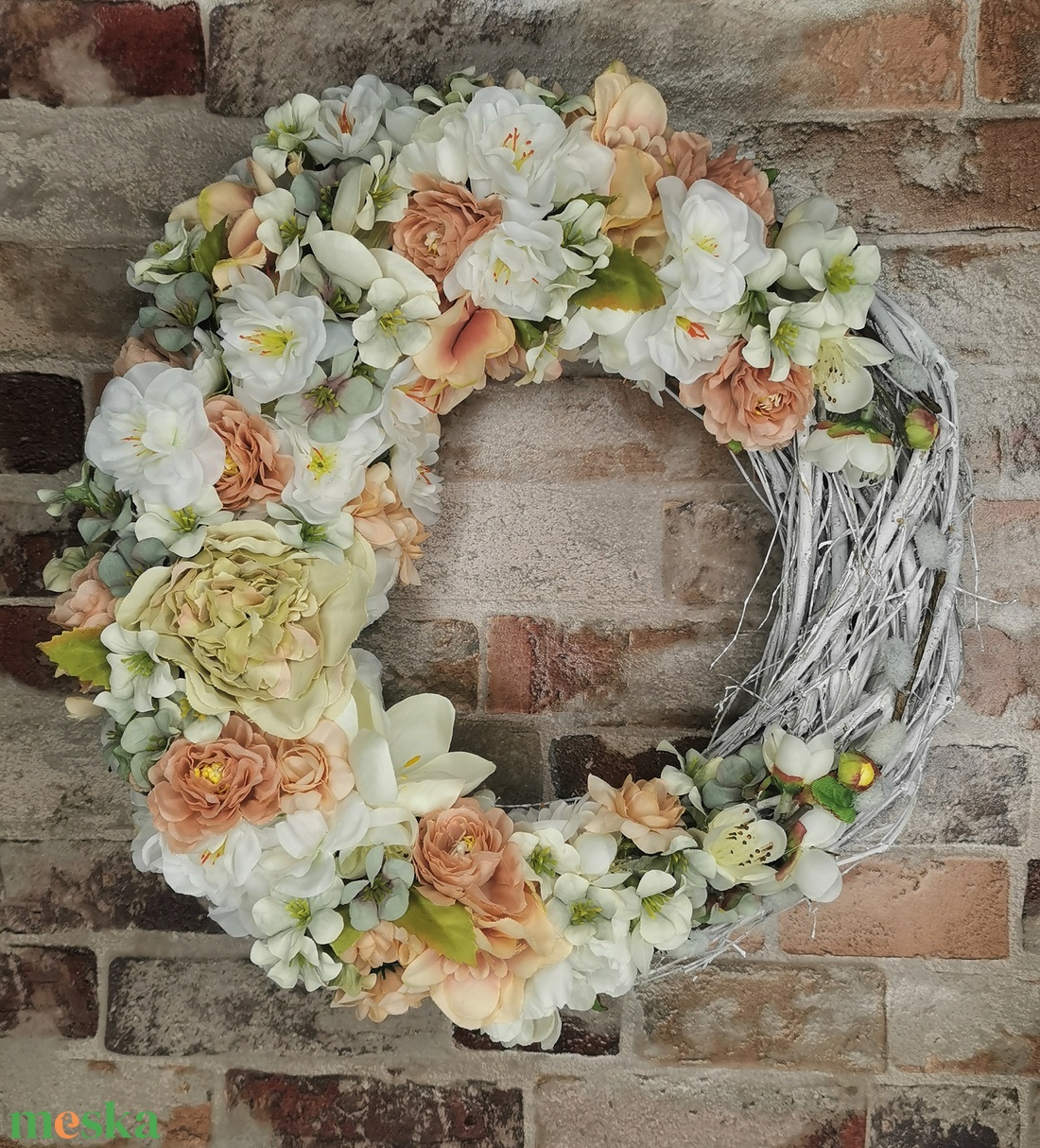 Barackvirágos kopogtató - otthon & életmód - dekoráció - ajtó- és ablak dekoráció - ajtódísz & kopogtató - Meska.hu