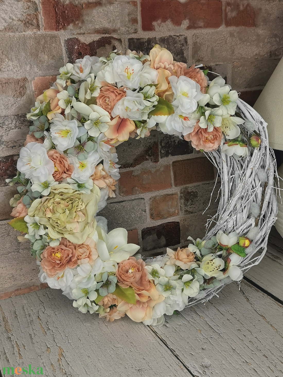 Barackvirágos kopogtató - otthon & életmód - dekoráció - ajtó- és ablak dekoráció - ajtódísz & kopogtató - Meska.hu