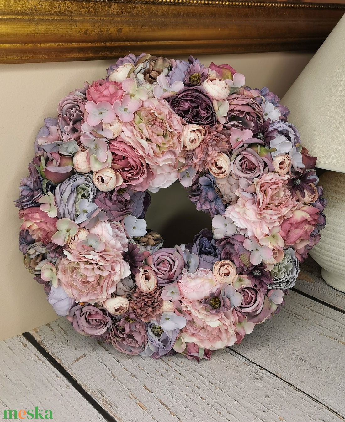 Lilás virágos ajtódísz - otthon & életmód - dekoráció - ajtó- és ablak dekoráció - ajtódísz & kopogtató - Meska.hu