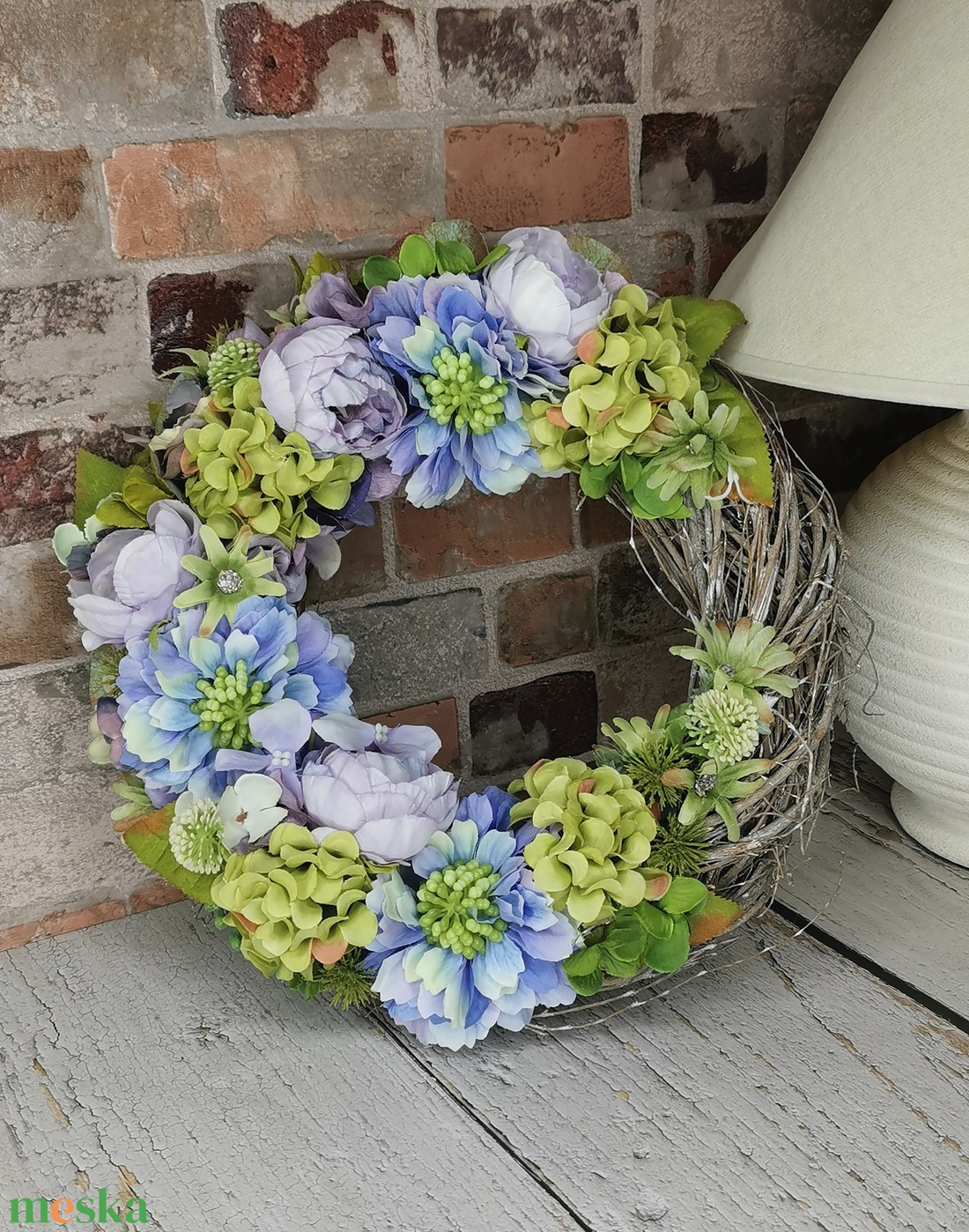 Élénk színű virágos kopogtató - otthon & életmód - dekoráció - ajtó- és ablak dekoráció - ajtódísz & kopogtató - Meska.hu