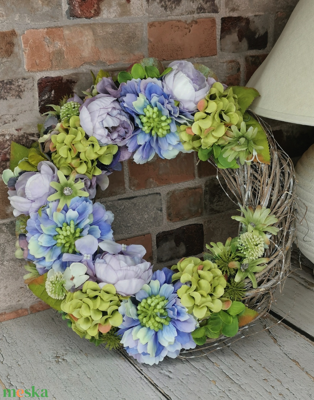 Élénk színű virágos kopogtató - otthon & életmód - dekoráció - ajtó- és ablak dekoráció - ajtódísz & kopogtató - Meska.hu