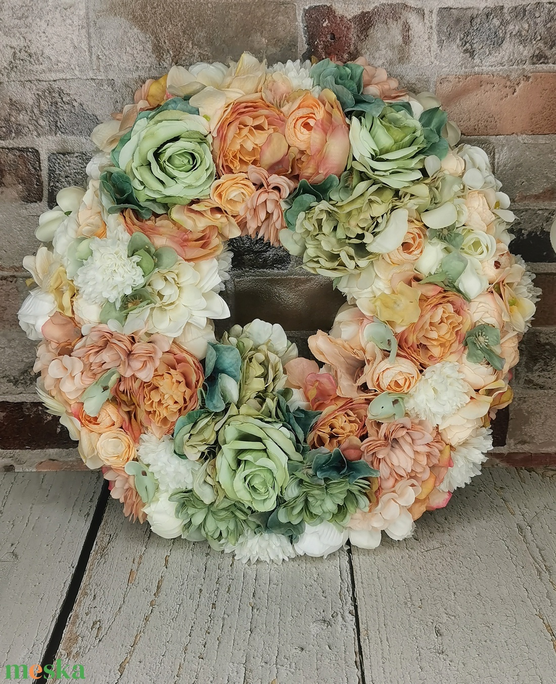 Tavaszi selyemvirágos kopogtató - otthon & életmód - dekoráció - ajtó- és ablak dekoráció - ajtódísz & kopogtató - Meska.hu