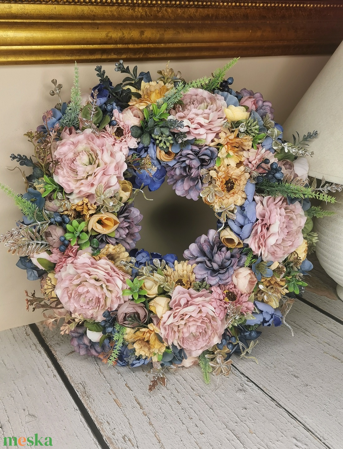 Mezei virágos kopogtató - otthon & életmód - dekoráció - ajtó- és ablak dekoráció - ajtódísz & kopogtató - Meska.hu