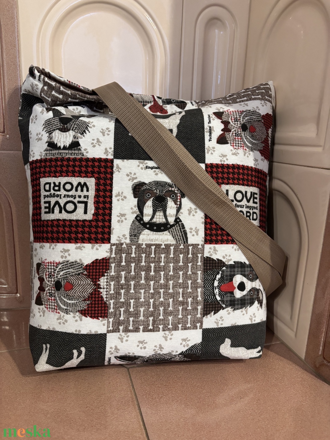 Bevásárló táska, erős vászonból - táska & tok - bevásárlás & shopper táska - shopper, textiltáska, szatyor - Meska.hu