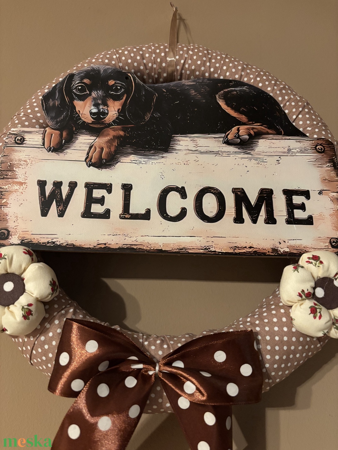 Kutyás koszorú - otthon & életmód - dekoráció - ajtó- és ablak dekoráció - ajtódísz & kopogtató - Meska.hu