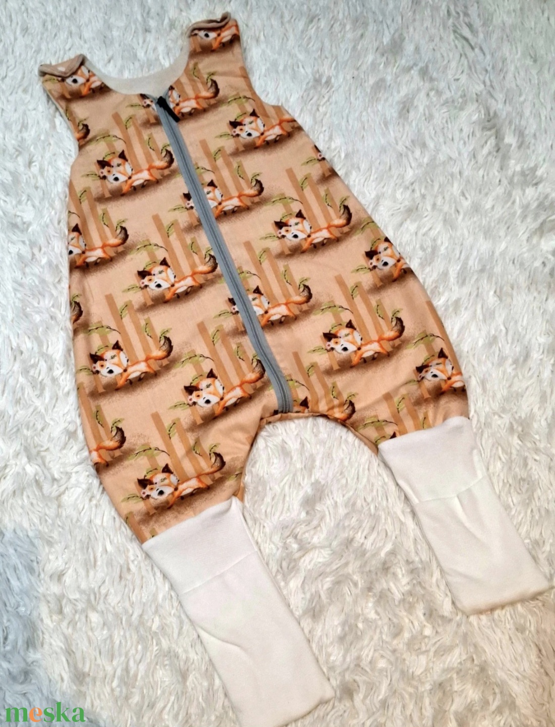 Cuki rókás Kamáslis tipegő hálózsák - baba - mama - babaruházat - tipegőhálózsák - Meska.hu