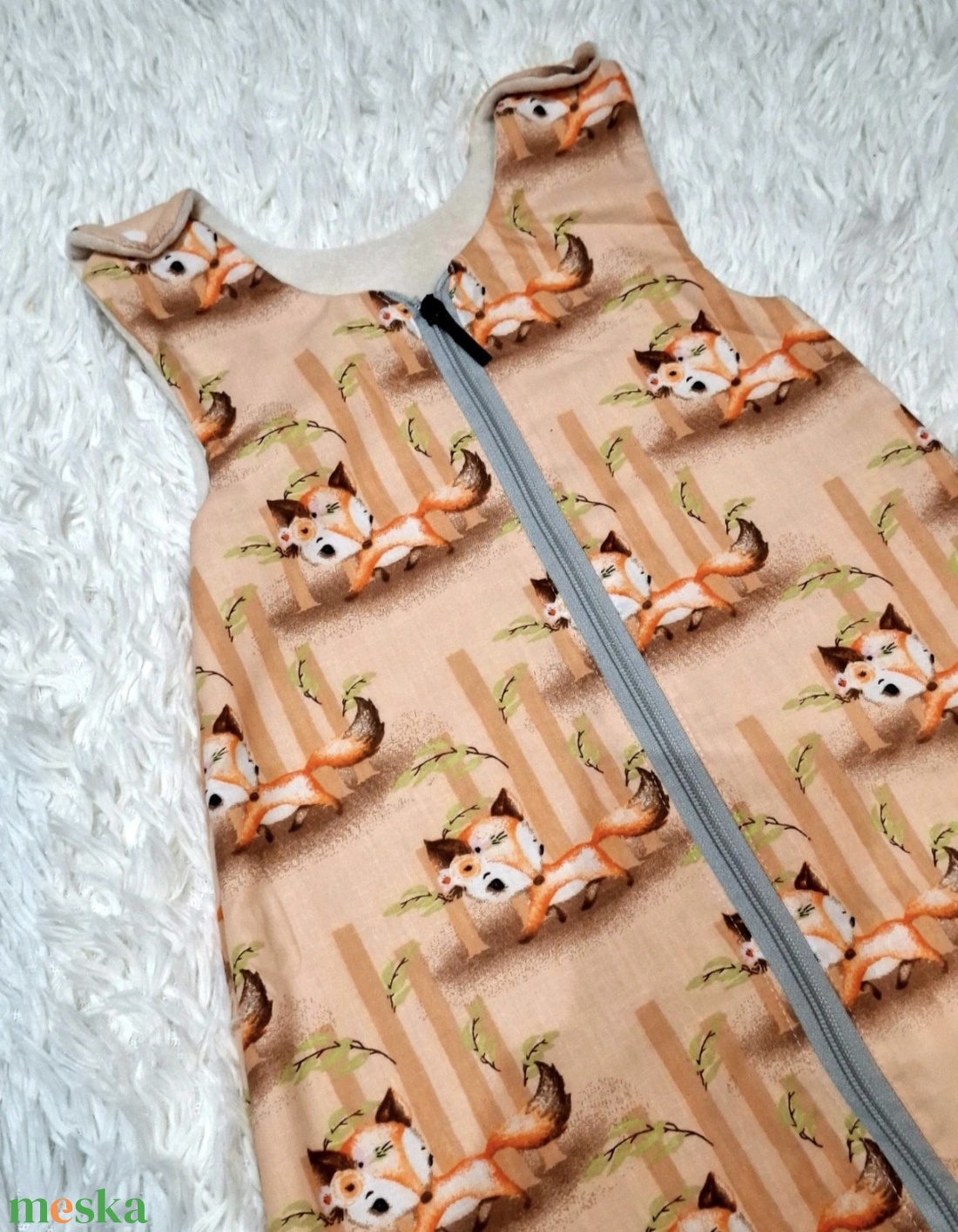 Cuki rókás Kamáslis tipegő hálózsák - baba - mama - babaruházat - tipegőhálózsák - Meska.hu