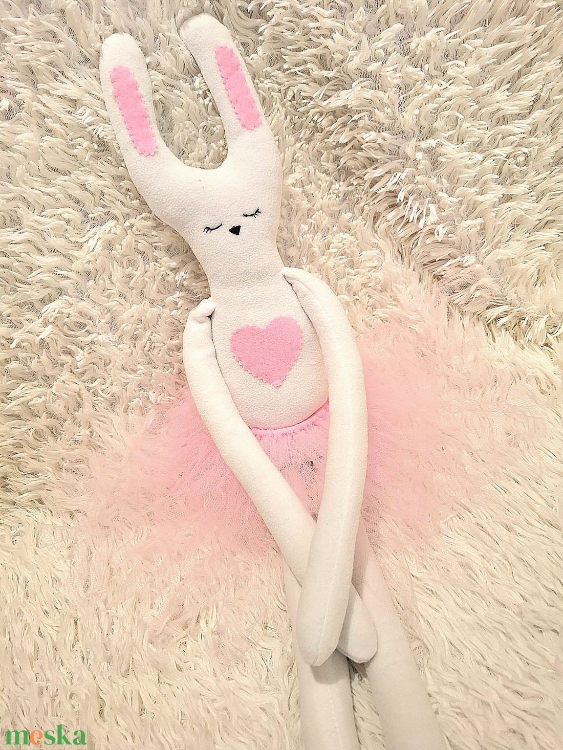 Textil Nyuszi (kb 110cm magas) - baba - mama - baba játékok - szundikendő, alvóka - Meska.hu