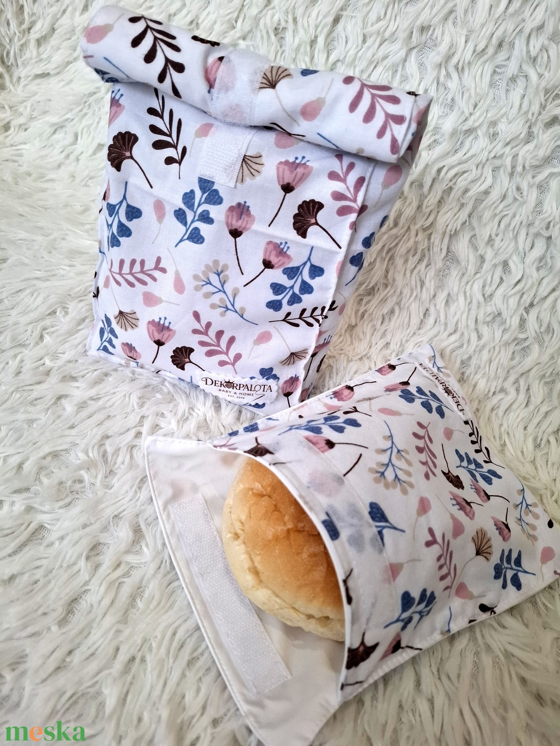 Ginko mintás Uzsonnás szett - táska & tok - uzsonna- & ebéd tartó - szendvics csomagoló - Meska.hu