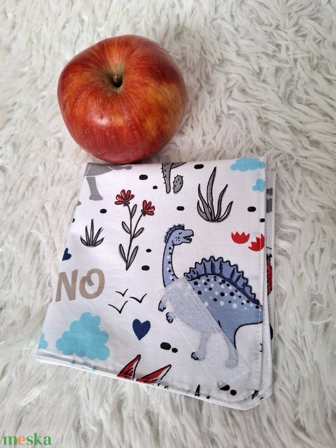 Dínós újraszalvéta - táska & tok - uzsonna- & ebéd tartó - szendvics csomagoló - Meska.hu