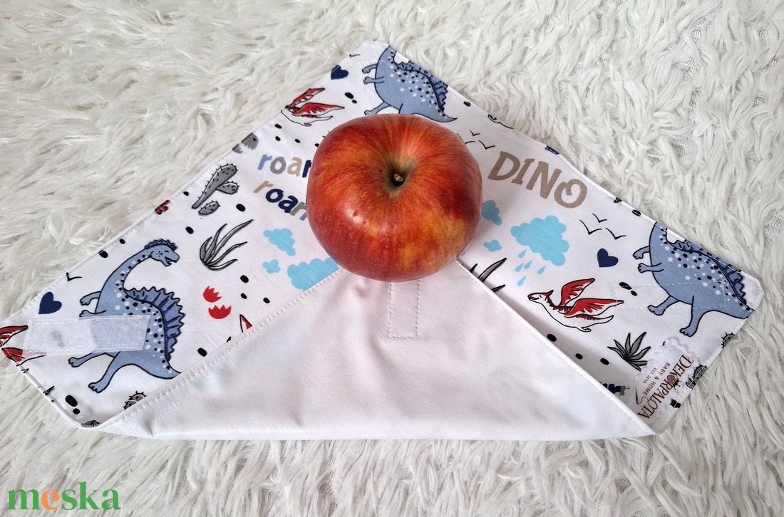 Dínós újraszalvéta - táska & tok - uzsonna- & ebéd tartó - szendvics csomagoló - Meska.hu