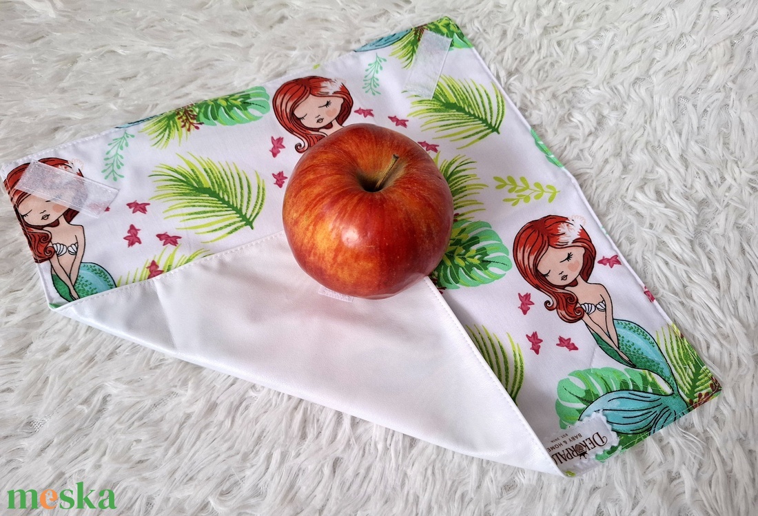 Sellő l�nyos újraszalvéta - táska & tok - uzsonna- & ebéd tartó - szendvics csomagoló - Meska.hu