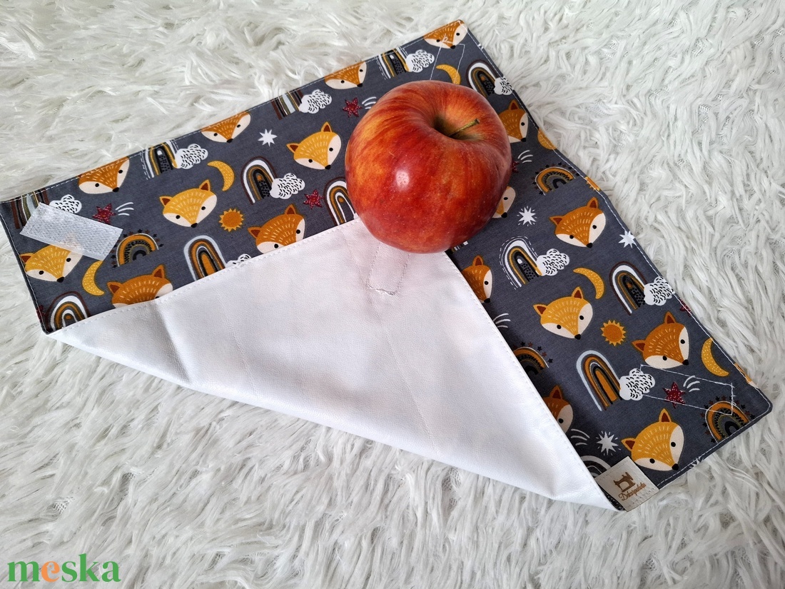 Rókás újraszalvéta - táska & tok - uzsonna- & ebéd tartó - szendvics csomagoló - Meska.hu
