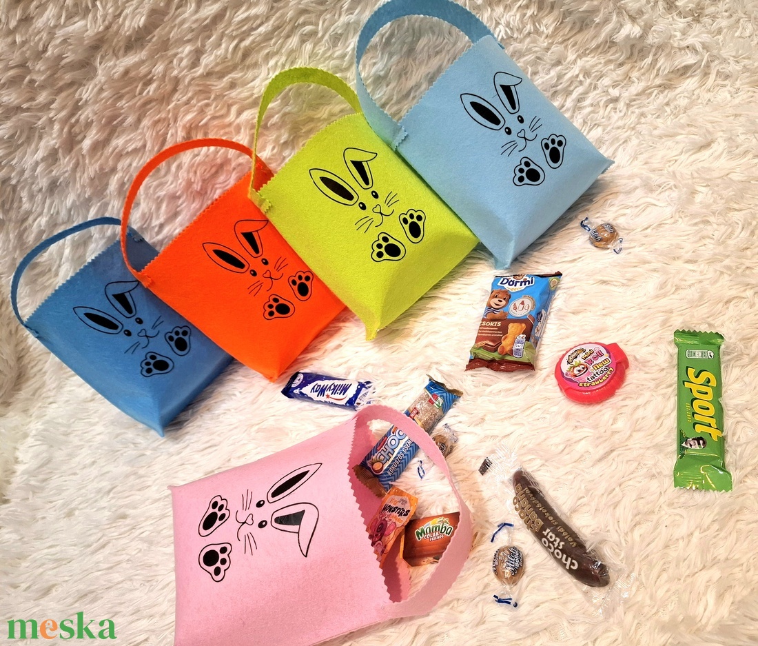 Vidám húsvéti nyuszi kosárkák � tökéletes édességgyűjtő!  - ünnepi díszek, dekorációk - húsvéti díszek és dekorációk - húsvéti kosár - Meska.hu