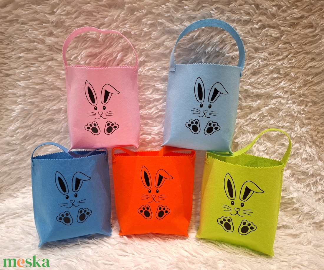 Vidám húsvéti nyuszi kosárkák � tökéletes édességgyűjtő!  - ünnepi díszek, dekorációk - húsvéti díszek és dekorációk - húsvéti kosár - Meska.hu