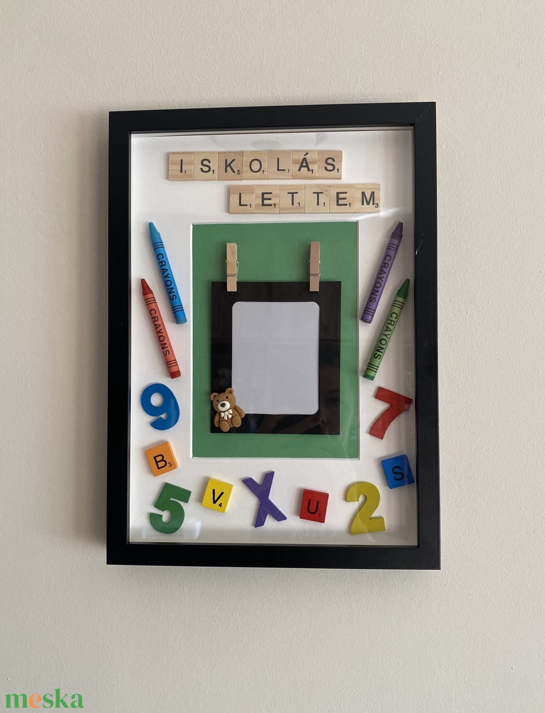 Ovis ballási ajándék , Iskolás lettem 3D képkeret, falikép Fekete-Zöld - táska & tok - hátizsák - iskolatáska - Meska.hu