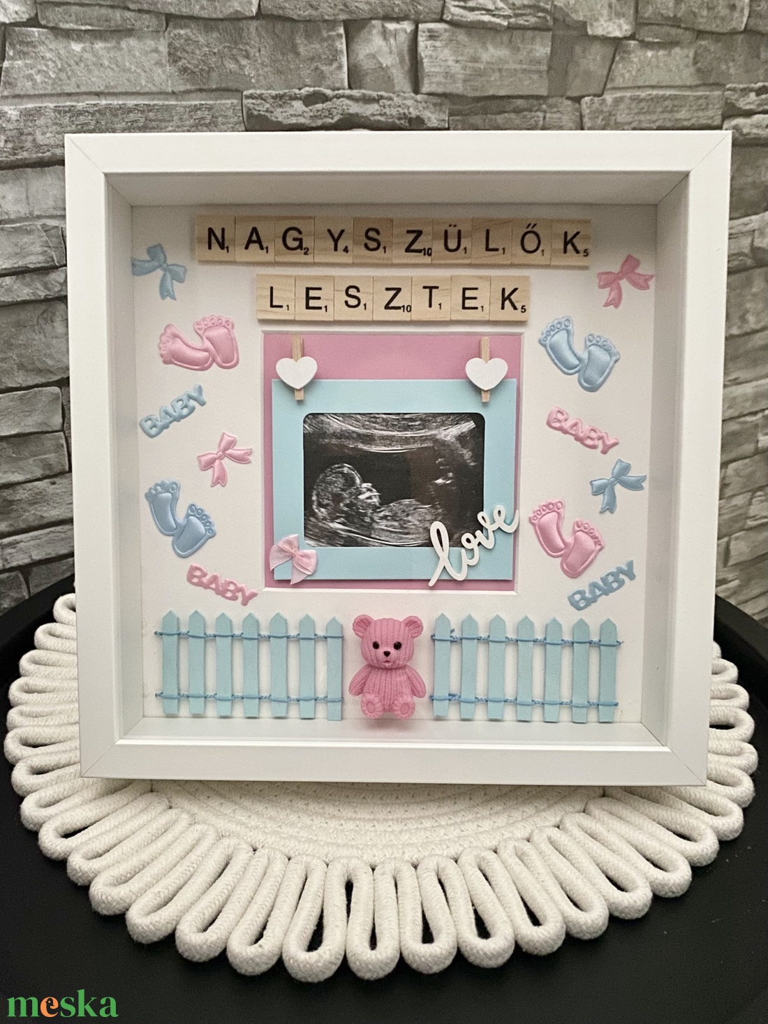 Nagyszülők lesztek bababejelentő 3D képkeret, falikép - otthon & életmód - babaszoba, gyerekszoba - babaszoba kép - Meska.hu Nagyszülők lesztek bababejelentő 3D képkeret, falikép - otthon & életmód - babaszoba, gyerekszoba - babaszoba kép - Meska.hu