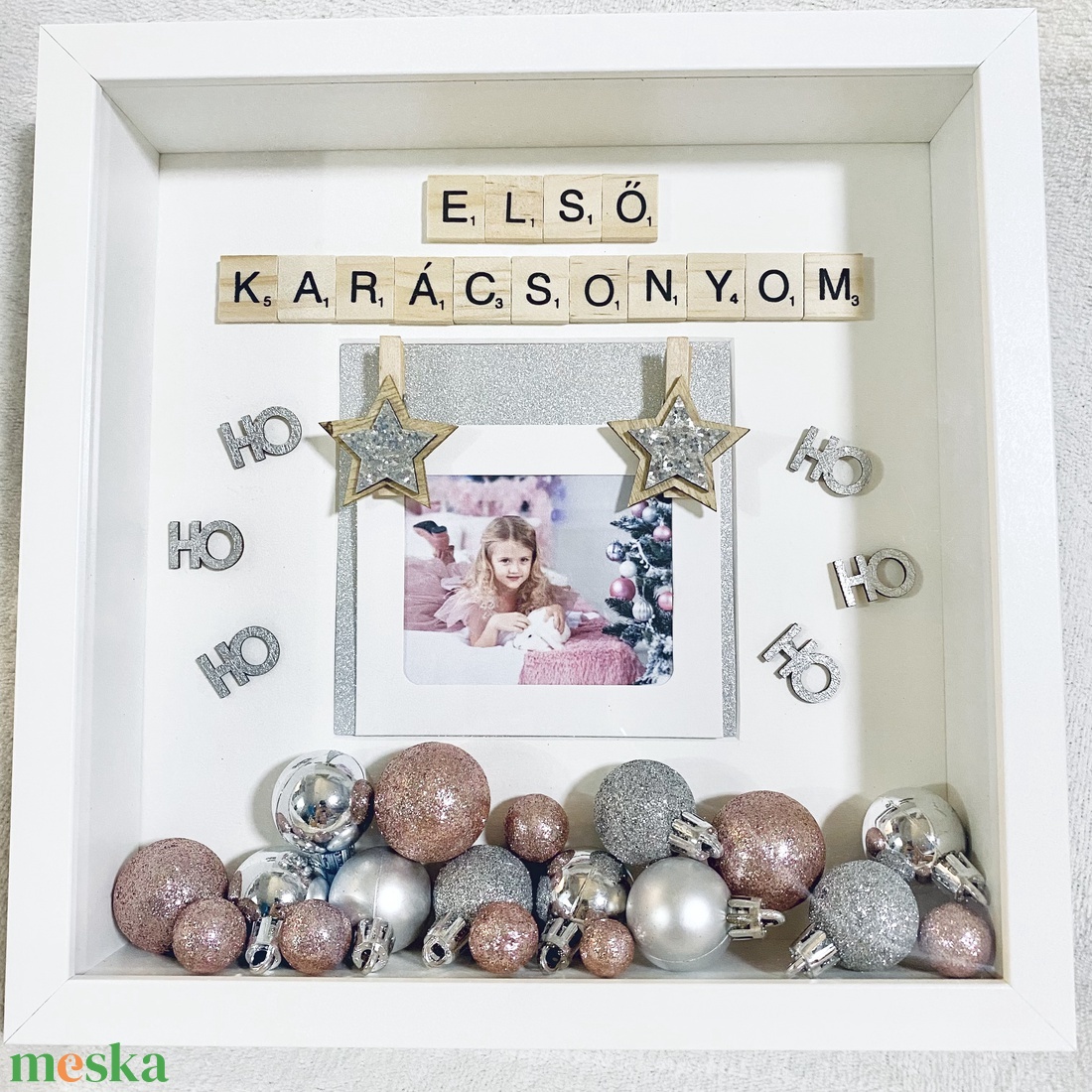 Boldog Karácsonyt 3D képkeret, falikép, karácsonyi ajándék, fényképes karácsonyi dísz  - karácsony - karácsonyi lakásdekoráció - karácsonyi lakásdíszek - Meska.hu