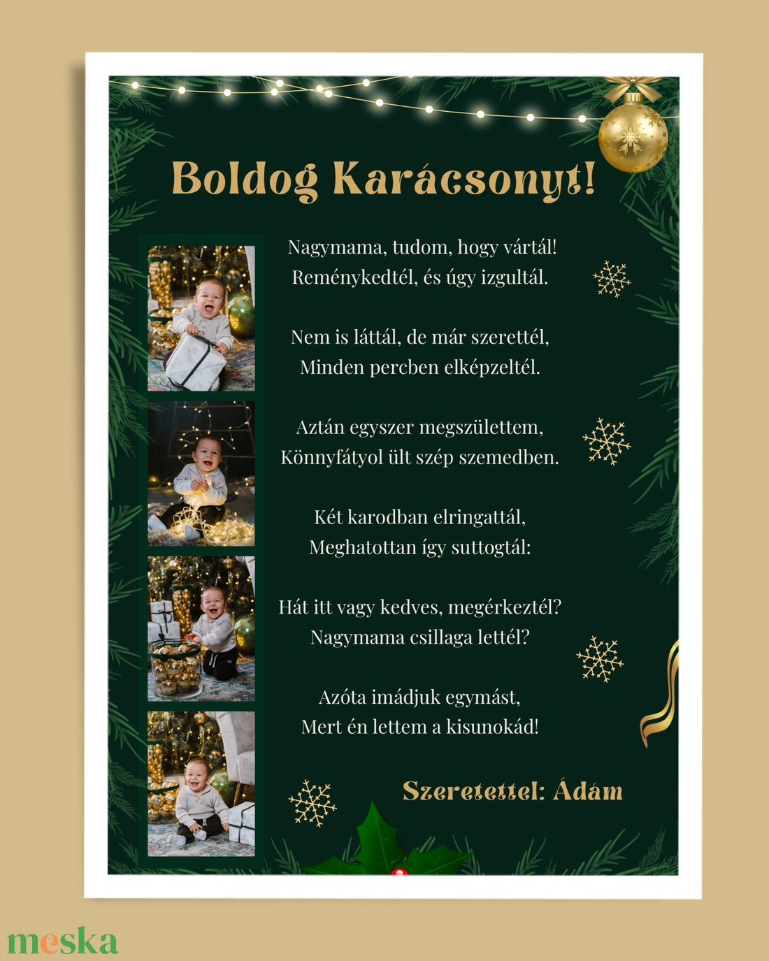 Boldog Karácsonyt Nagymama falikép, saját fotókkal - karácsony - karácsonyi lakásdekoráció - karácsonyi lakásdíszek - Meska.hu Boldog Karácsonyt Nagymama falikép, saját fotókkal - karácsony - karácsonyi lakásdekoráció - karácsonyi lakásdíszek - Meska.hu