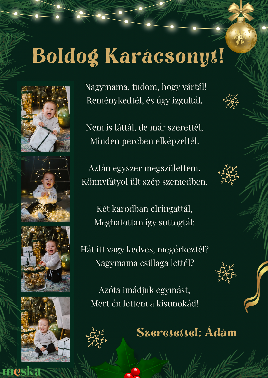 Boldog Karácsonyt Nagymama falikép, saját fotókkal - karácsony - karácsonyi lakásdekoráció - karácsonyi lakásdíszek - Meska.hu Boldog Karácsonyt Nagymama falikép, saját fotókkal - karácsony - karácsonyi lakásdekoráció - karácsonyi lakásdíszek - Meska.hu
